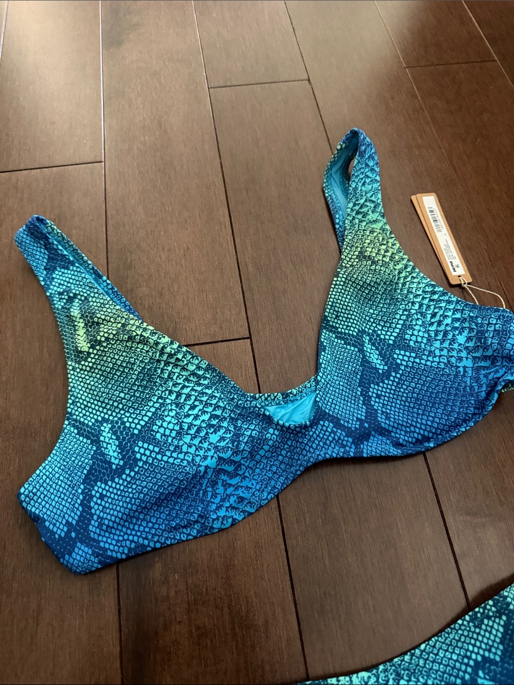 Blue Green Snakeprint Bikini Set - Picture 3 of 5